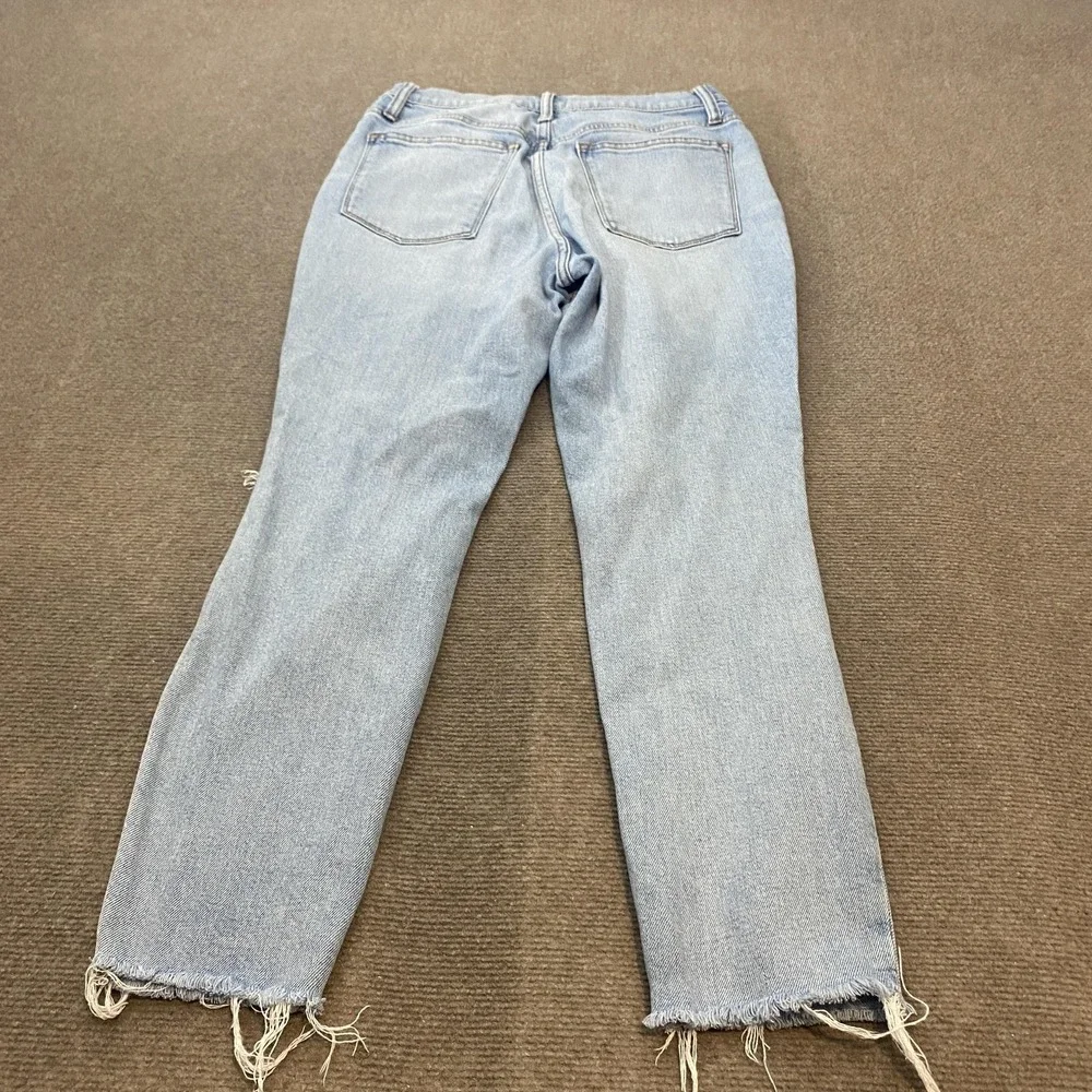 J.Crew‎ Jeans Womens 28 Light Blue 10in High-Rise Skinny Distressed Raw Hem